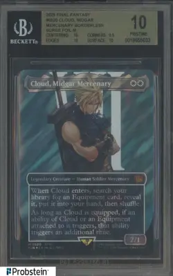 2025 MTG Final Fantasy Borderless Surge Foil 0520 Cloud Midgar Mercenary BGS 10 - Image 1