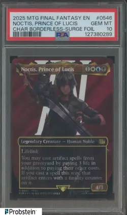 2025 MTG Final Fantasy Borderless Surge Foil #0546 Noctis Prince of Lucis PSA 10 - Image 1