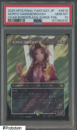 2025 MTG Final Fantasy EN Borderless Surge Foil #0519 Aerith Gainsborough PSA 10 - Image 1