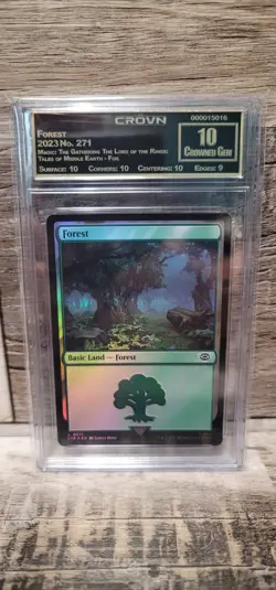 MTG FOIL Forest 271 - The Lord of the Rings #271 Crown Grading 10 Gem Mint - Image 1