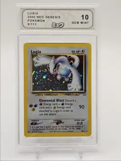 LUGIA 2000 POKEMON MEW NEO GENESIS HOLO RARE GEM MINT 9/111 AS 10 Q4596 - Image 1