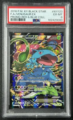 VENUSAUR PSA 6 2016 POKEMON XY BLACK STAR PROMOS #XY123 FA PROMO RED BLUE COLL - Image 1