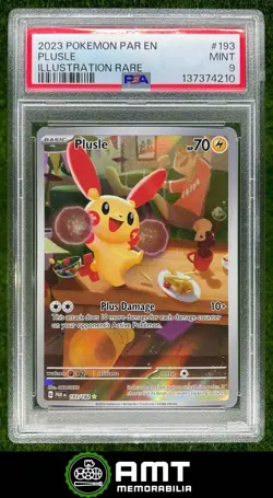 Plusle PSA 9 2023 Pokemon SV Paradox Rift PAR EN #193/182 Illustration Rare 4210 - Image 1