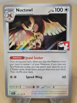 Pokemon Prize Pack 6 Stellar Crown 115/142 Noctowl NM - Image 1