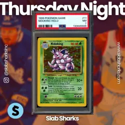 1999 POKEMON UNLIMITED #11/102 NIDOKING RARE HOLO PSA 7 - Image 1
