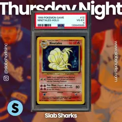 1999 POKEMON UNLIMITED #12/102 NINETALES RARE HOLO PSA 4 - Image 1