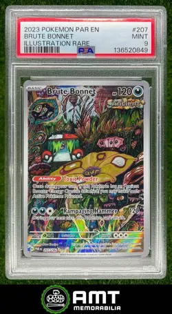 Brute Bonnet PSA 9 2023 Pokemon SV Paradox Rift - PAR EN #207/182 Rare 0849 - Image 1