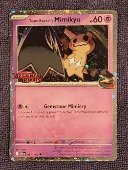 2025 Pokemon-Team Rocket's Mimikyu 087/182 Cosmos Promo Destined Rivals Stamped - Image 1