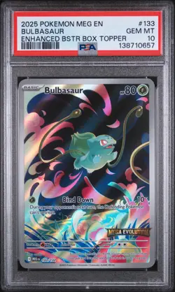2025 POKEMON MEG EN-MEGA EVOLUTION ENHANCED BOOSTER BOX TOPPER BULBASAUR PSA 10 - Image 1