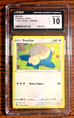 Snorlax Regular Common #206 - CGC GEM MINT 10 - 2021 Fusion Strike - Pokemon TCG - Image 1