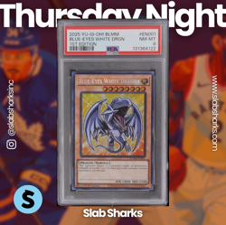 2025 YU-GI-OH! BLMM #BLMM-EN001 BLUE-EYES WHITE DRAGON 1ST ED PSA 8 - Image 1