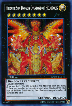 Yugioh GAOV-EN048 Hieratic Sun Dragon Overlord of Heliopolis NM 1st + BONUS!!! - Image 1