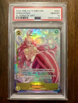 PSA 10 Shirahoshi Alternate Art EB01-057 Memorial Collection One Piece English - Image 1