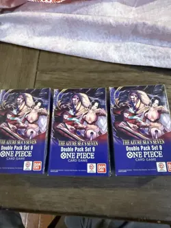 (3) ONE PIECE TCG Double Pack Set 9 The Azure Sea's Seven FACTORY SEALED NEW! - Image 1