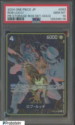2024 One Piece JPN PB Storage Box Set Gold #093 Rob Lucci PSA 10 GEM MINT - Image 1