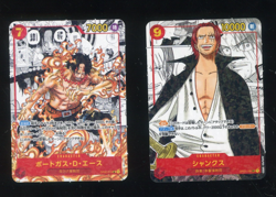 Lot Of (2) One Piece Japanese Mini Perforated Shanks Portgas D. Ace Holo - Image 1