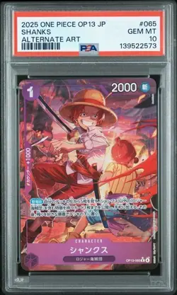 Shanks Alternate Art PSA 10 OP13 Japanese 2025 One Piece #065 - Image 1