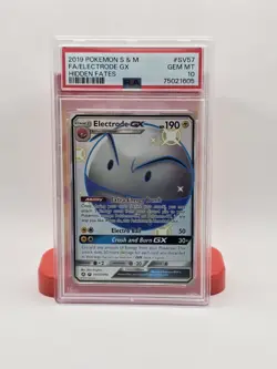 2019 Pokemon TCG Electrode GX Card PSA 10 Hidden Fates Full Art Gem Mint SV57 - Image 1