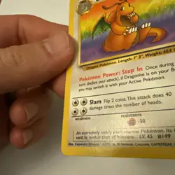 Pokemon TCG Dragonite Card 19/62 Fossil Non-Holo Unlimited (Beware Crease) - Image 5