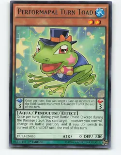Performapal Turn Toad #DUEA-EN010 Rare 1st edition Yugioh Card - Image 1
