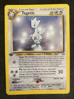 Togetic 16/111 1st Edition Holographic Rare Neo Genesis Pokemon Card - Image 1