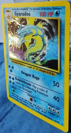 Gyarados 6/102 Base Set Unlimited Holo Rare Pokemon Card WOTC LP/MP. *SEE PICS* - Image 2