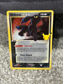 Umbreon Gold Star 17/17 Celebrations Classic Collection Holo Card NM Condition - Image 1