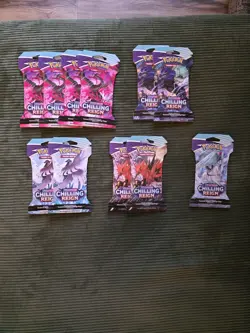 11x Pokemon TCG Sword & Shield Chilling Reign Sleeved Booster Pack 10 Cards New - Image 1