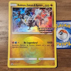 Jumbo Reshiram, Zekrom & Kyurem Promo Card 2018 Pokemon Legendary Dragon Majesty - Image 1