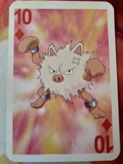 Pokemon Primeape 10 of Diamonds 1999 Mini Deck Playing Cards 2.5x1.75in NM - Image 1