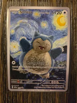 Pokemon Snorlax Starry Night Van Gogh Black Star Promo Fan Art Card - 120 HP - Image 1