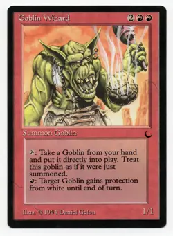 Goblin Wizard, The Dark Regular, Red Summon Goblin, NM, Daniel Gelon - Image 1