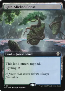Rain-Slicked Copse (Extended Art) Commander: Lorwyn Eclipsed regular NM 43 - Image 1