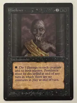 Magic the Gathering MTG Beta Pestilence LP (Beta Bob) - Image 1