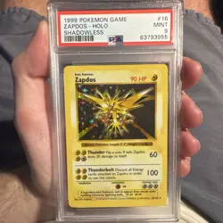 Pokemon 1999 Zapdos Holo Shadowless PSA 9 #16/102 Wizards of the Coast - Image 1
