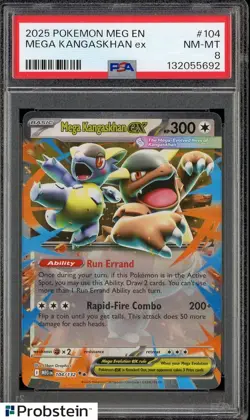 2025 Pokemon MEG EN #104 Mega Kangaskhan Ex PSA 8 NM-MT - Image 1