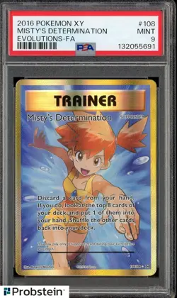 2016 Pokemon xY Evolutions #108 Misty's Determination PSA 9 MINT - Image 1