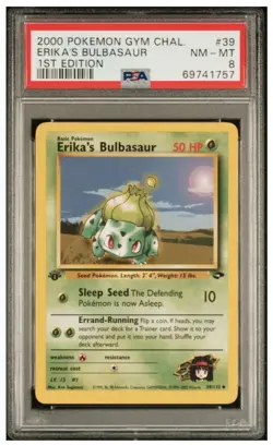 2000 Pokemon Erika's Bulbasaur 1st Edition Gym Challenge Psa 8 - Image 1