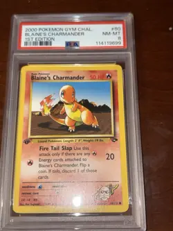 Pokemon 2000 Gym Challenge 60 Blaine's Charmander 1st Edition PSA 8 NM Mint - Image 1