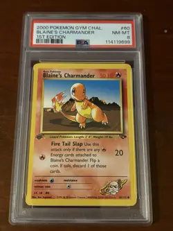 Pokemon 2000 Gym Challenge 60 Blaine's Charmander 1st Edition PSA 8 NM Mint - Image 3
