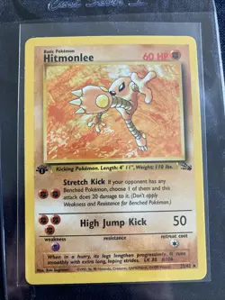 🥋Pokemon TCG Hitmonlee Fossil 22/62 Regular 1999-2000 Wizards Base Set 1st Ed - Image 1