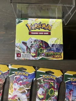 Pokemon Evolving Skies Booster Box Sealed w/Sleeved Booster Pack Art Set - Image 2