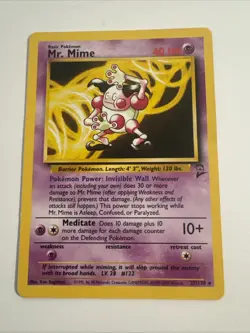 Mr. Mime 27/130 - Rare - Pokemon TCG - Base Set 2 - LP - Image 1