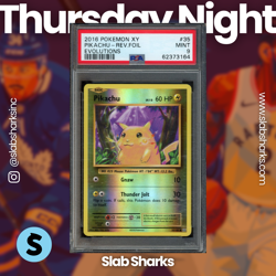 2016 POKEMON XY EVOLUTIONS #35/108 PIKACHU REVERSE HOLO PSA 9 - Image 1
