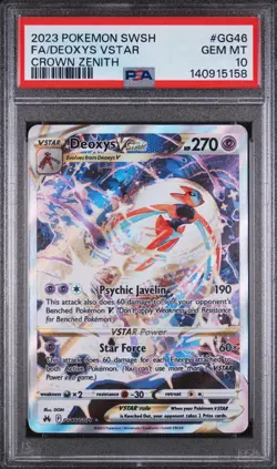 2023 Pokemon SWSH Crown Zenith Deoxys VSTAR Galarian Gallery #GG46/GG70 PSA 10 - Image 1