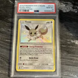 Pokemon Sun & Moon Hidden Fates Eevee Holo #SV41 PSA 10 Gem Mint SV41/SV94 - Image 1