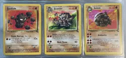 Pokemon TCG Geodude, Graveler & Golem Fossil Set Evolution Line Base Set 1999 - Image 2