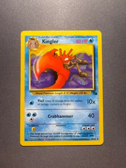 Pokemon TCG Kingler Fossil 38/62 Unlimited 1999-2000 Wizards Base Set - Image 1