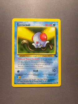 Pokemon TCG Tentacool Fossil 56/62 Unlimited 1999-2000 Wizards Base Set - Image 1