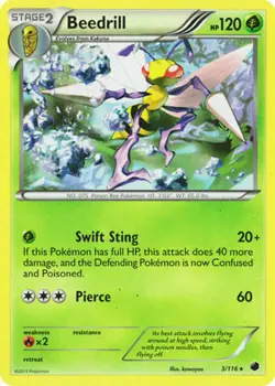 Beedrill 3/116 B&W Plasma Freeze RARE PERFECT MINT! Pokemon - Image 1